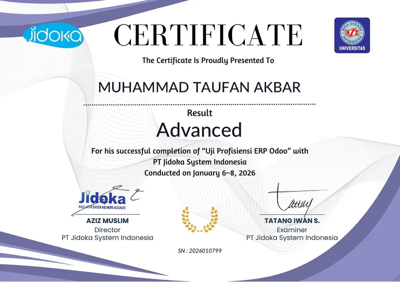 Advanced Uji Profisiensi Odoo — Jidoka