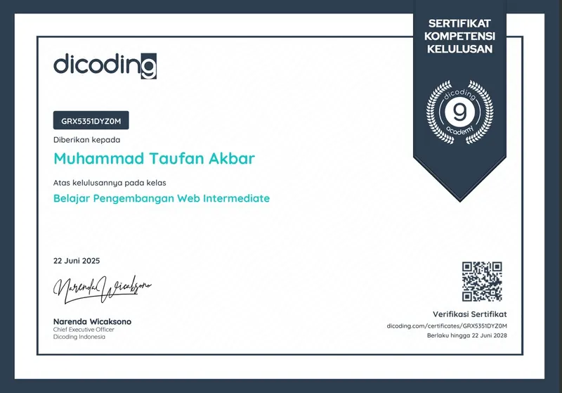Pengembangan Web Intermediate — Dicoding Indonesia